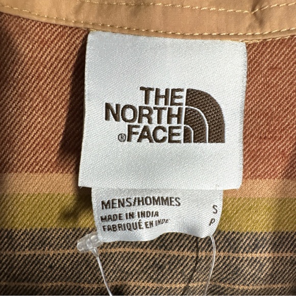 The North Face Shirt Men S Flannel Plaid Orange Multi  Organic Fiber Outdoor NWT - Picture 9 of 15